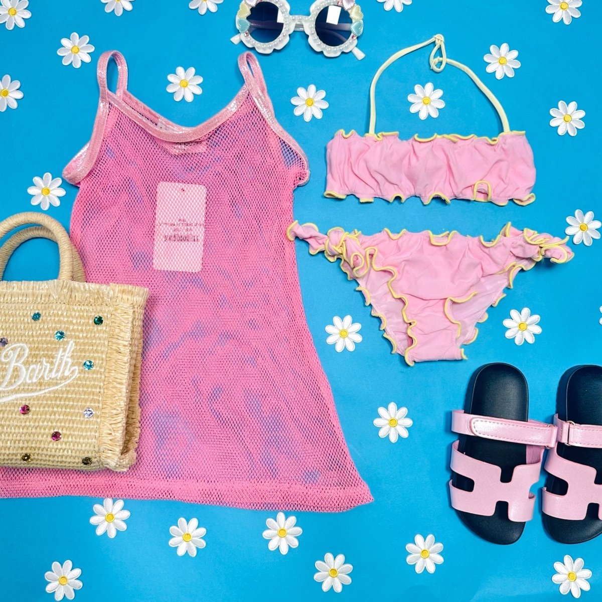 HEART EMBOSSED EMY TWO PIECE BIKINI - MC2 SAINT BARTH KIDS