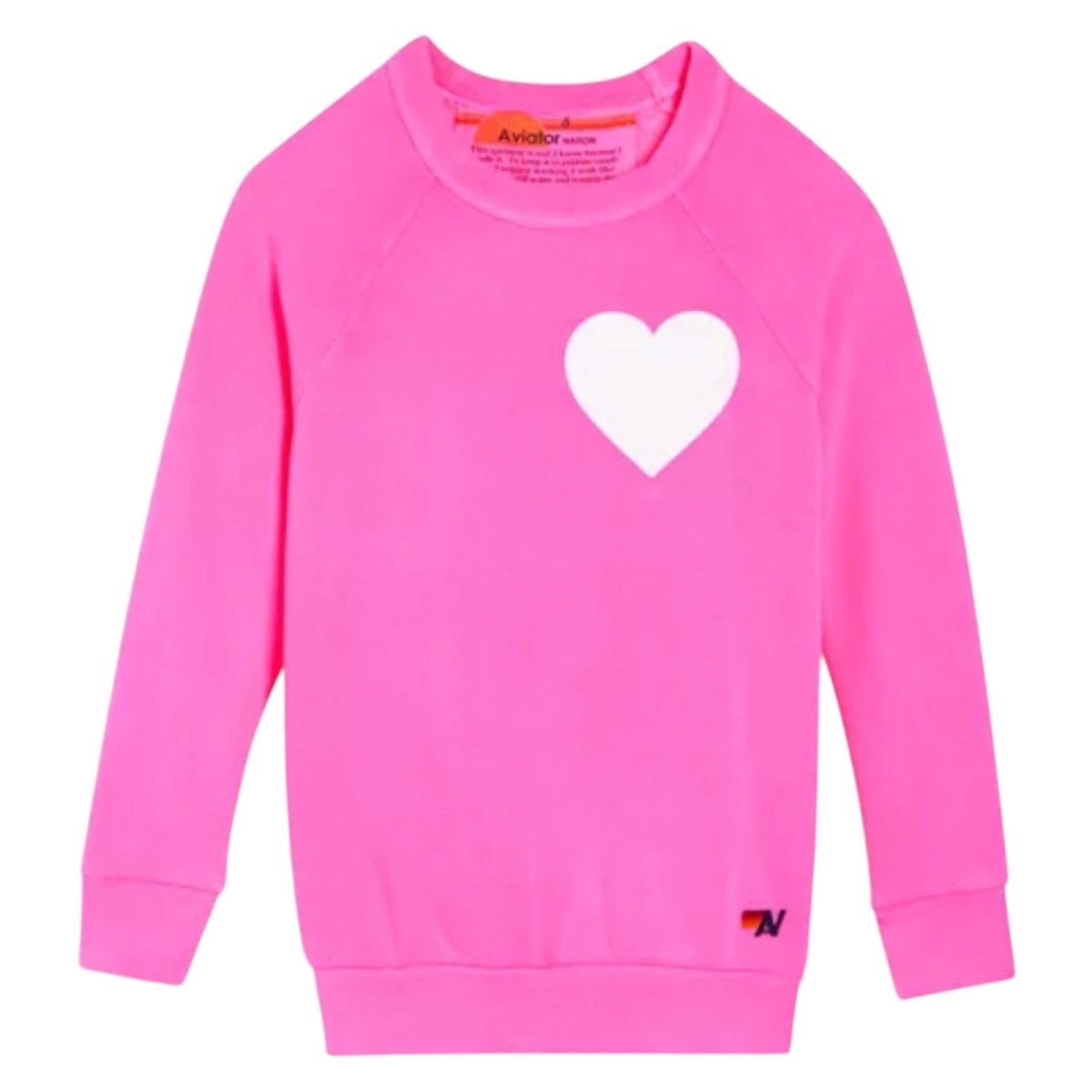 HEART NEON SWEATSHIRT - AVIATOR NATION KIDS - HOODIES