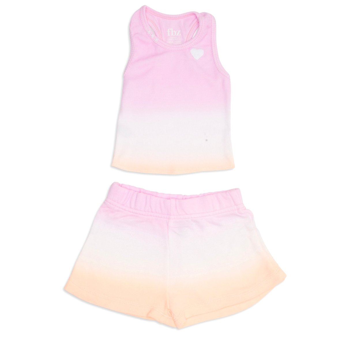 HEART OMBRÉ TANK TOP AND SHORTS SET - FLOWERS BY ZOE