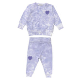 HEART PATCH SWEATSHIRT AND SWEATPANTS SET - MISH MISH