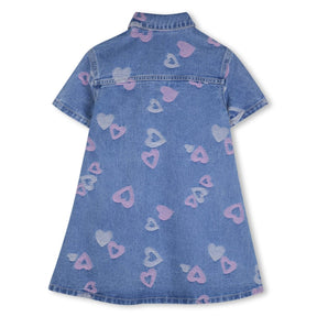 HEART PRINT DENIM DRESS (PREORDER) - BILLIEBLUSH
