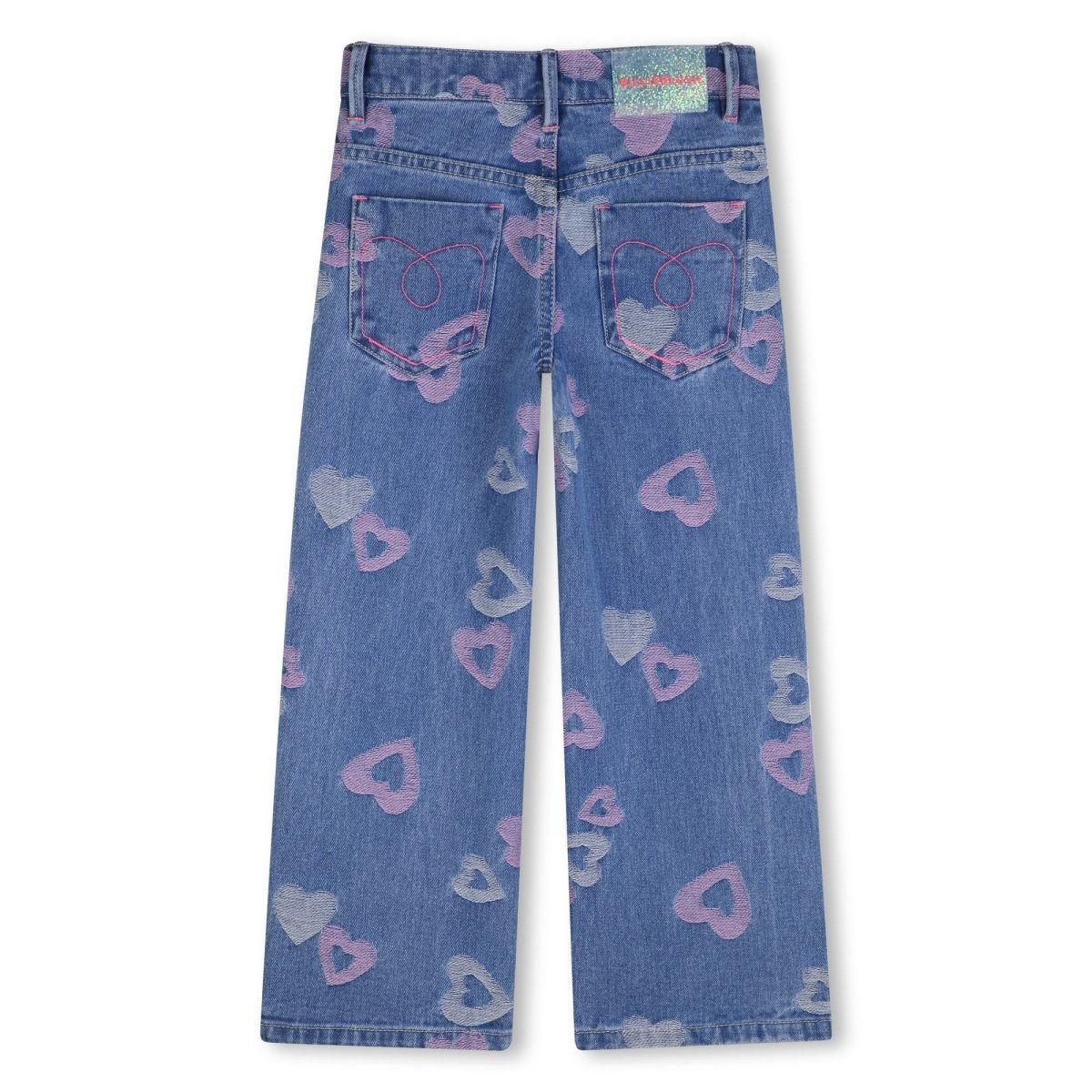 HEART PRINT DENIM PANTS (PREORDER) - PANTS