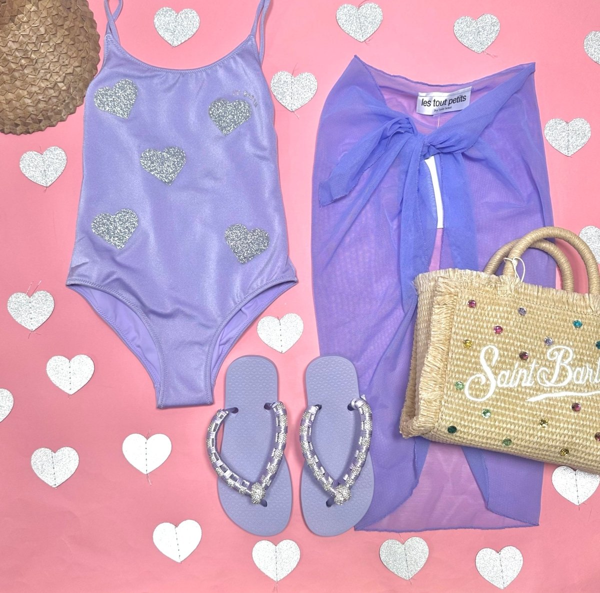 HEART STRASS CRYSTAL ONE PIECE SWIMSUIT - MC2 SAINT BARTH KIDS