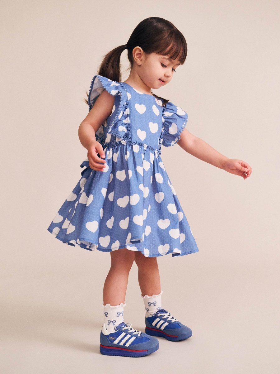 HEARTS FRILL DRESS - HUXBABY
