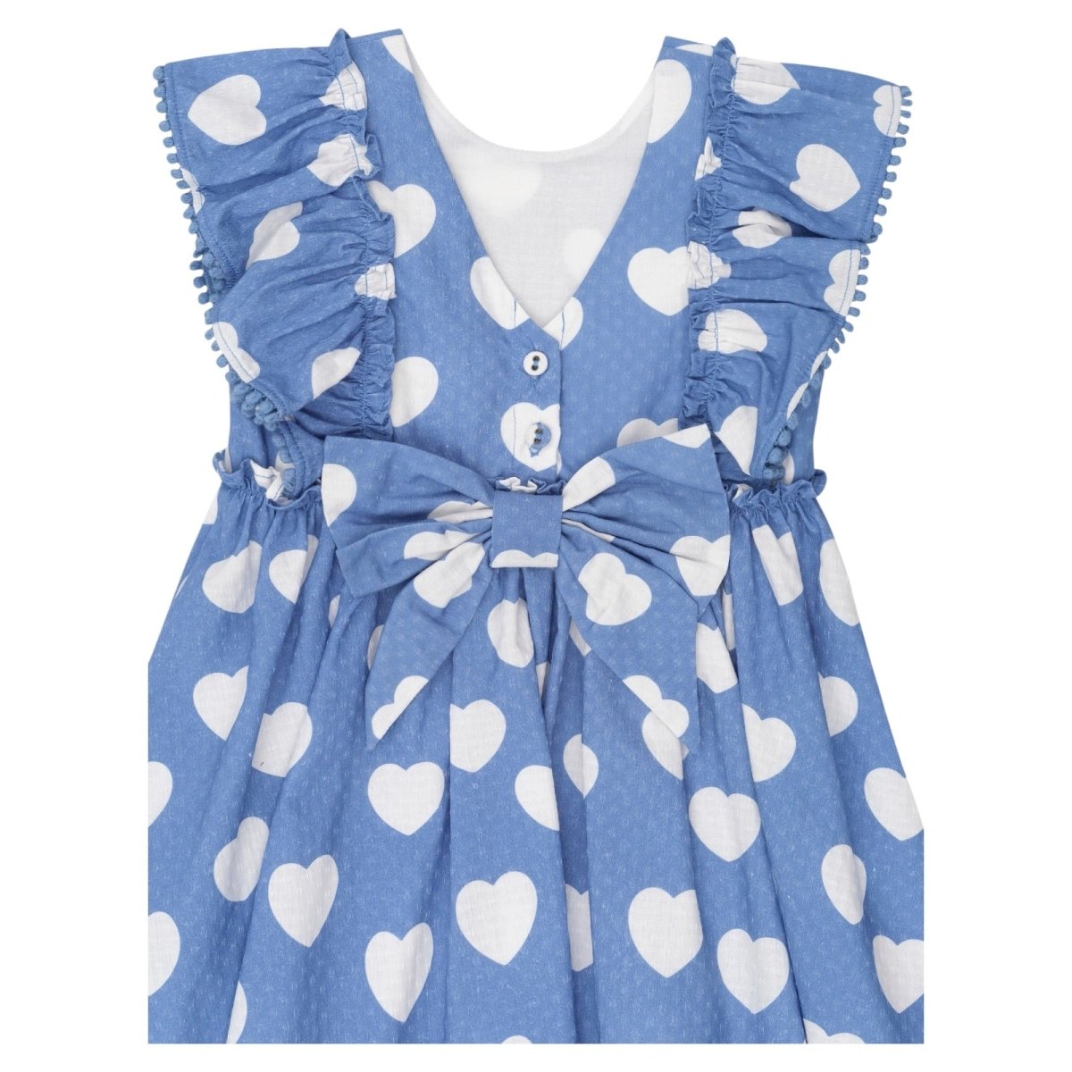 HEARTS FRILL DRESS - HUXBABY