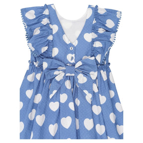 HEARTS FRILL DRESS - HUXBABY