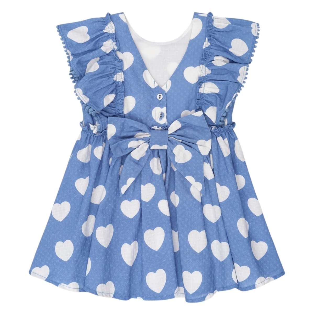 HEARTS FRILL DRESS - HUXBABY