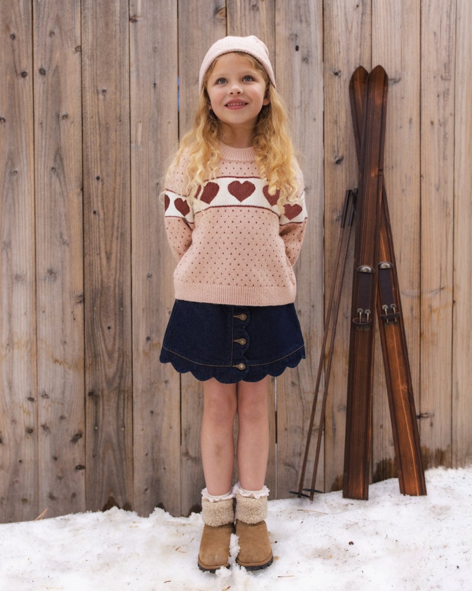 HEARTS REAGAN KNITTED SWEATER - RYLEE + CRU - SWEATERS