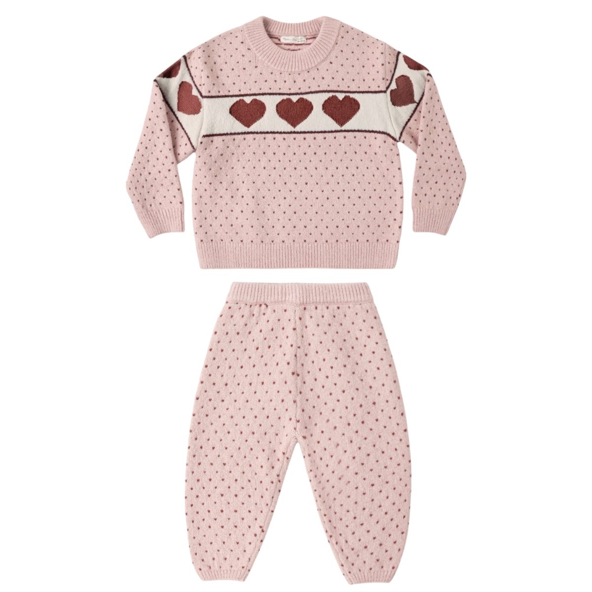 HEARTS REAGAN SWEATER AND KNITTED SWEATPANTS SET - RYLEE + CRU