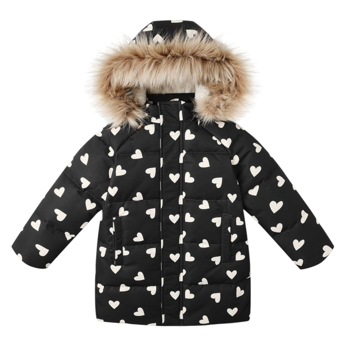 HEARTS SNOW DOWN PUFFER JACKET - RYLEE + CRU