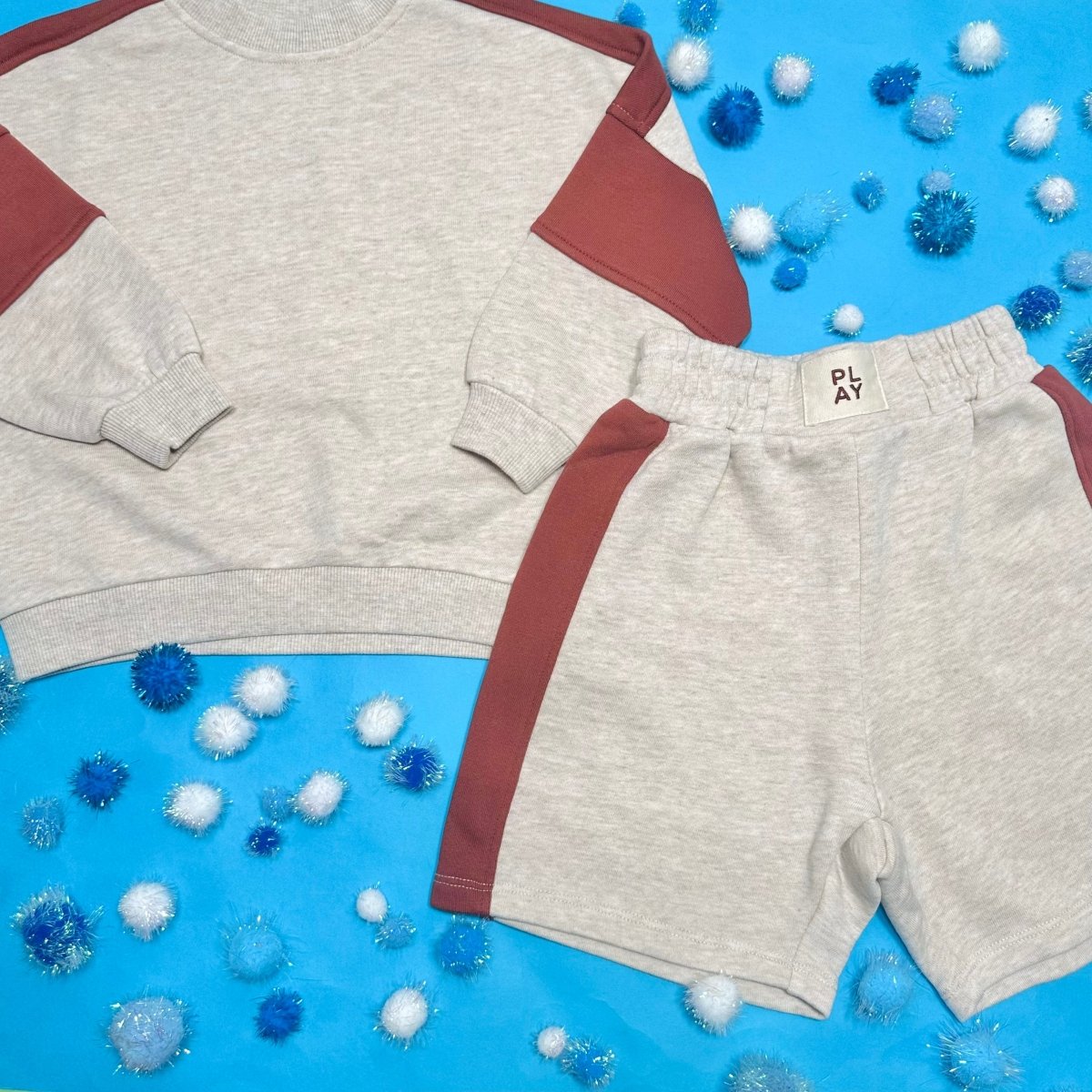 HEATHERED ASH BOXING SWEAT SHORTS - RYLEE + CRU