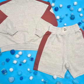 HEATHERED ASH BOXING SWEAT SHORTS - RYLEE + CRU