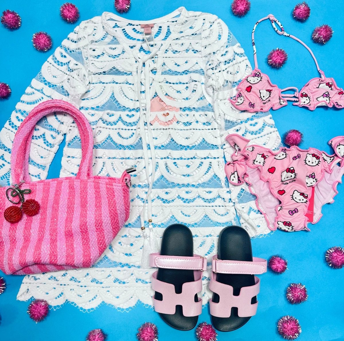 HELLO KITTY FROU FROU TWO PIECE BIKINI - MC2 SAINT BARTH KIDS