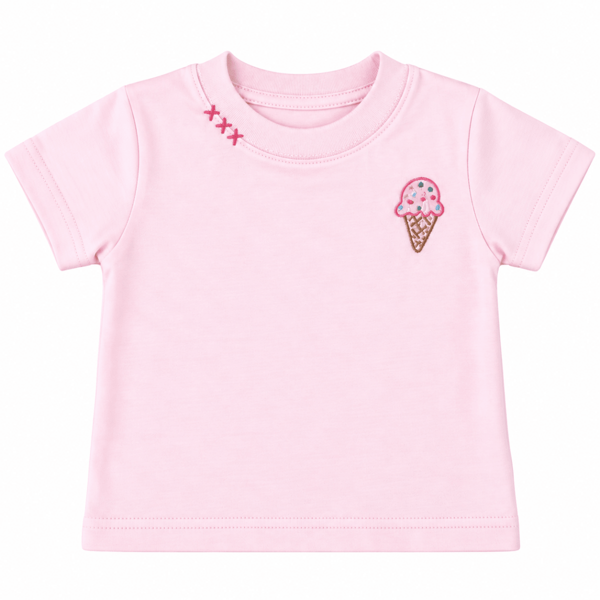 ICE CREAM CONE W/ SPRINKLES EMBROIDERED TSHIRT (PREORDER) - SWEET OLIVE