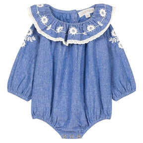 ILANI CHAMBRAY ROMPER (PREORDER) - ROMPERS