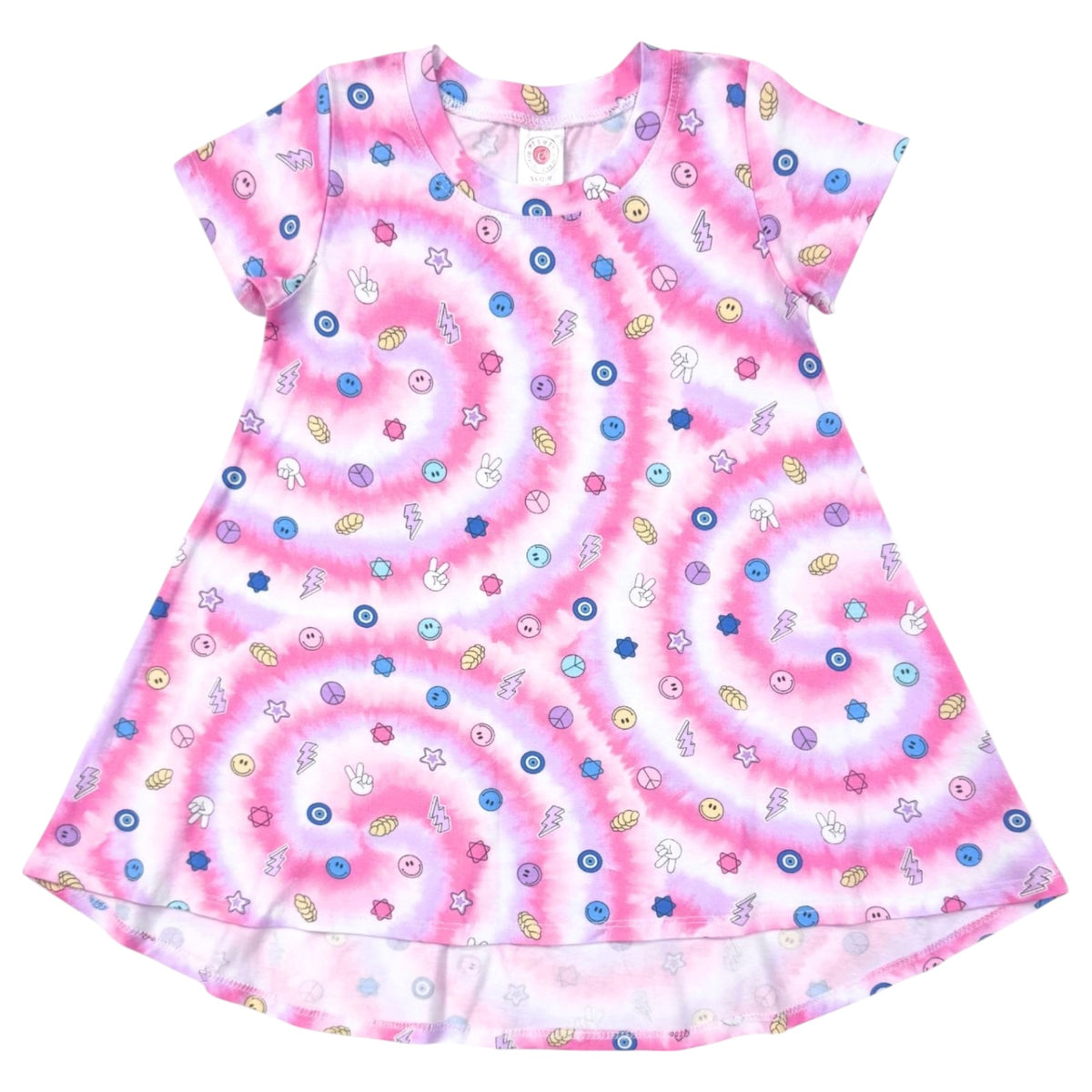 CHALLAH BACK COOL ICONS SHORT SLEEVE DRESS