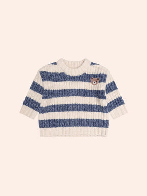 INK STRIPE HUX EMBROIDERED SPONGE SWEATER (PREORDER) - HUXBABY
