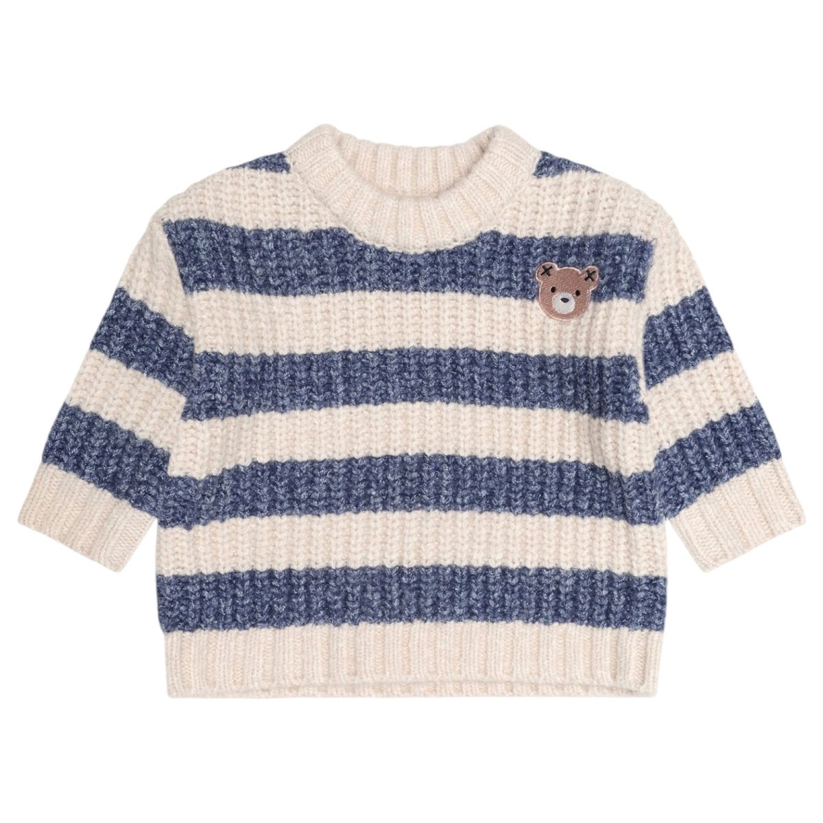 INK STRIPE HUX EMBROIDERED SPONGE SWEATER (PREORDER) - HUXBABY
