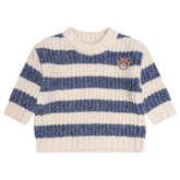 INK STRIPE HUX EMBROIDERED SPONGE SWEATER (PREORDER) - HUXBABY