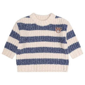 INK STRIPE HUX EMBROIDERED SPONGE SWEATER (PREORDER) - HUXBABY