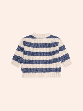 INK STRIPE HUX EMBROIDERED SPONGE SWEATER (PREORDER) - HUXBABY