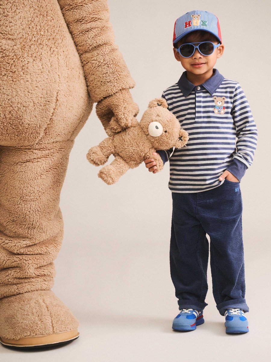 INK STRIPE SITTING HUX POLO LONG SLEEVE TOP (PREORDER) - HUXBABY
