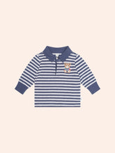 INK STRIPE SITTING HUX POLO LONG SLEEVE TOP (PREORDER) - HUXBABY
