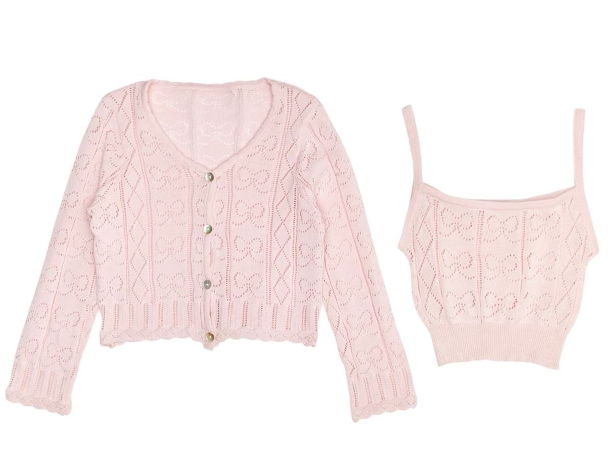 ISABELLA BOW KNIT TANK AND CARDIGAN SET (PREORDER) - MINI DREAMERS