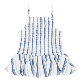 ISLA STRIPE SMOCKED TOP - FEATHER 4 ARROW