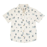 ISLAND PALM TREES BUTTON DOWN TOP - FEATHER 4 ARROW