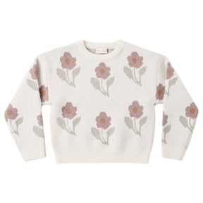 IVORY FLOWER ASPEN KNITTED SWEATER - RYLEE + CRU - SWEATERS