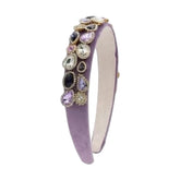 JEWEL STONE VELVET HEADBAND - HEADBANDS