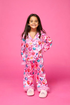 JEWELS FEATHER TRIM SILKY SET - MINI DREAMERS