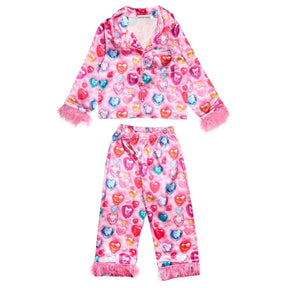 JEWELS FEATHER TRIM SILKY SET - MINI DREAMERS