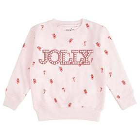 JOLLY PEARL PATCH CANDY CANE SWEATSHIRT (PREORDER) - SWEET WINK