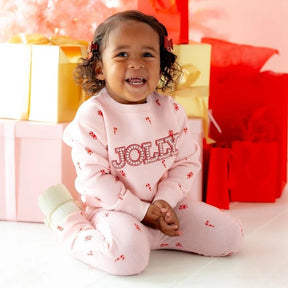 JOLLY PEARL PATCH CANDY CANE SWEATSHIRT (PREORDER) - SWEET WINK