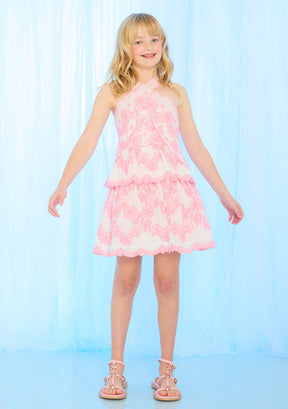 JOSIE EMBROIDERED HALTER DRESS (PREORDER) - DRESSES