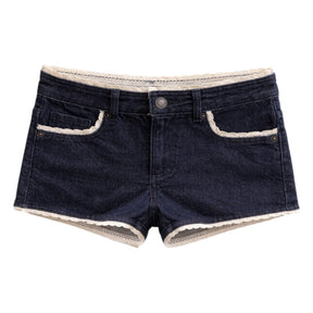 KAUAI DENIM LACE TRIM SHORTS - KATIE J NYC - SHORTS