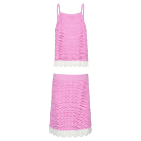 KENNEDY CROCHET COVER UP TOP AND SKIRT SET (PREORDER) - PQ KIDS