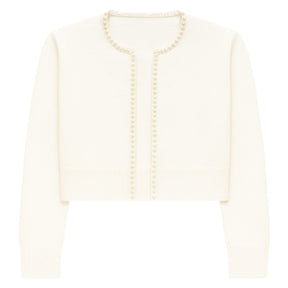 KITTY PEARL TRIM CARDIGAN (PREORDER) - KATIE J NYC