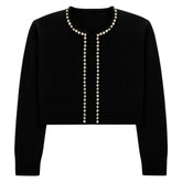 KITTY PEARL TRIM CARDIGAN (PREORDER) - KATIE J NYC