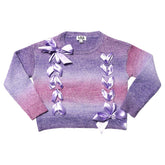LACE UP OMBRÉ BOW SWEATSHIRT - MIA NEW YORK - SWEATERS