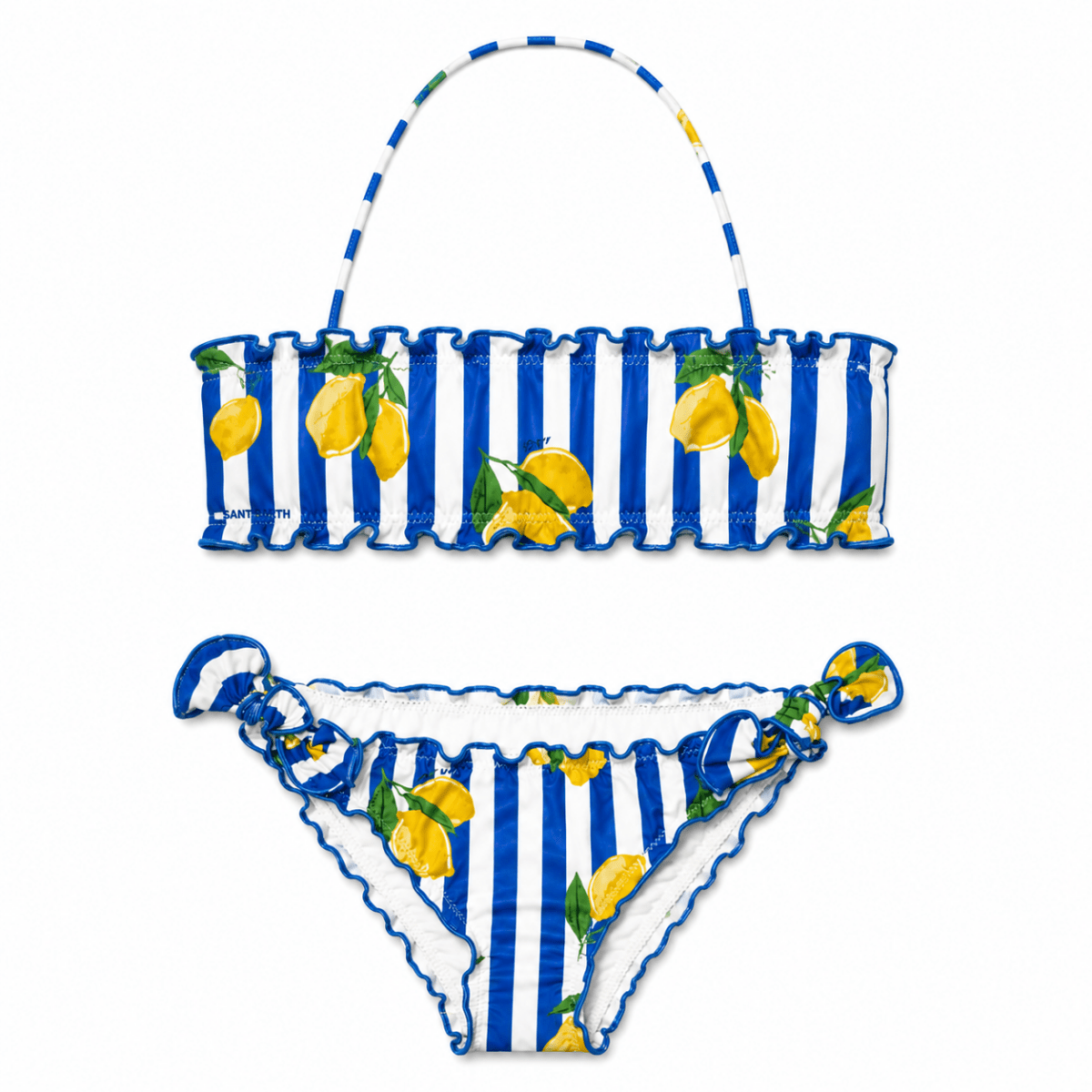 LEMON FRUIT STRIPES EMY FROU FROU TWO PIECE BIKINI - MC2 SAINT BARTH KIDS