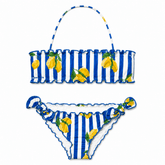 LEMON FRUIT STRIPES EMY FROU FROU TWO PIECE BIKINI - MC2 SAINT BARTH KIDS - TWO PIECE BIKINI