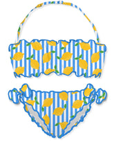 LEMON FRUIT STRIPES EMY FROU FROU TWO PIECE BIKINI (PREORDER) - MC2 SAINT BARTH KIDS