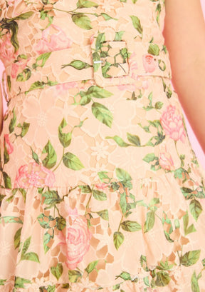 LEONORA EMBROIDERED FLORAL MINI DRESS (PREORDER) - MARLO