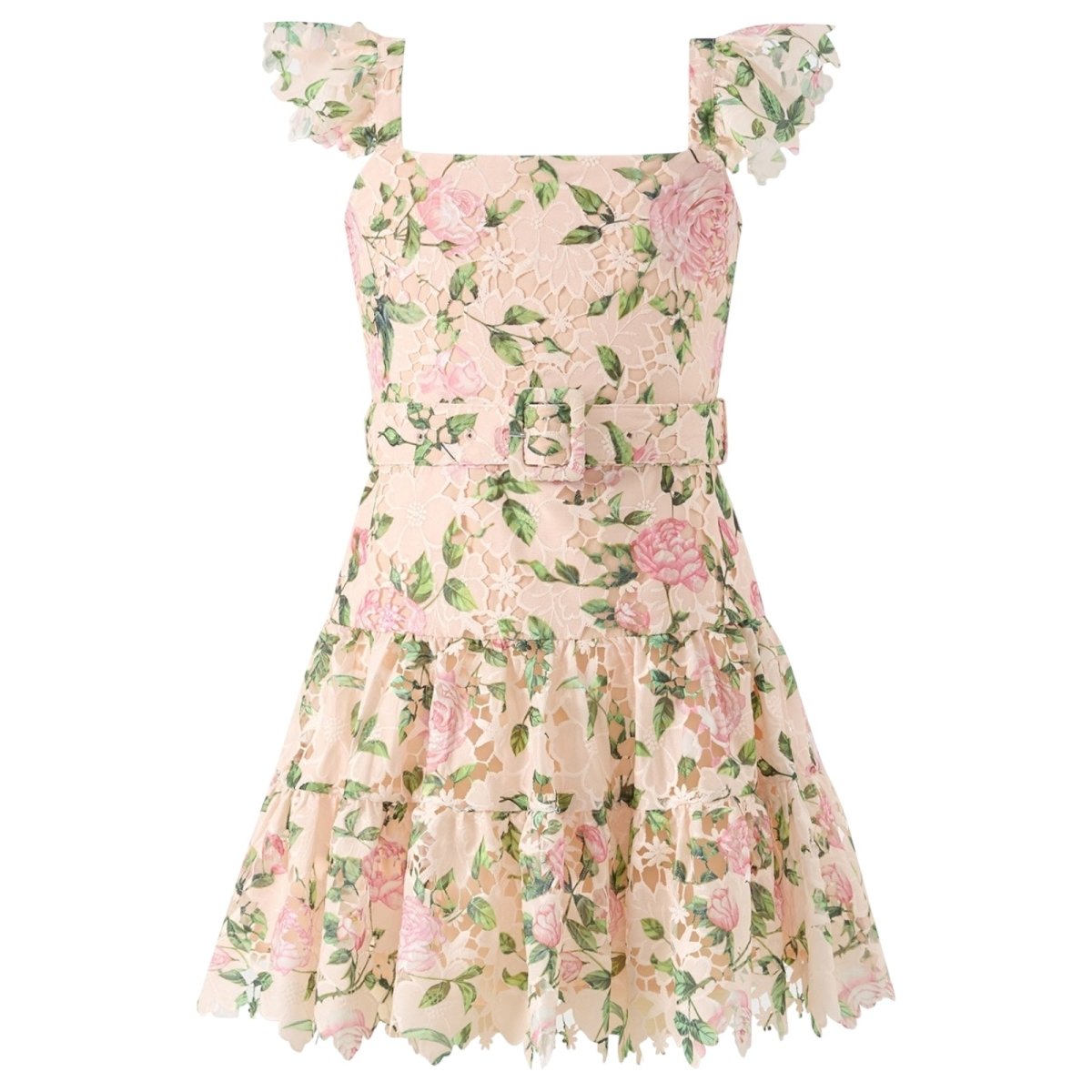 LEONORA EMBROIDERED FLORAL MINI DRESS (PREORDER) - MARLO