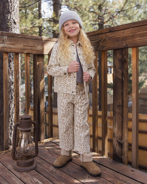 LEOPARD DENIM JACKET - RYLEE + CRU - JACKETS