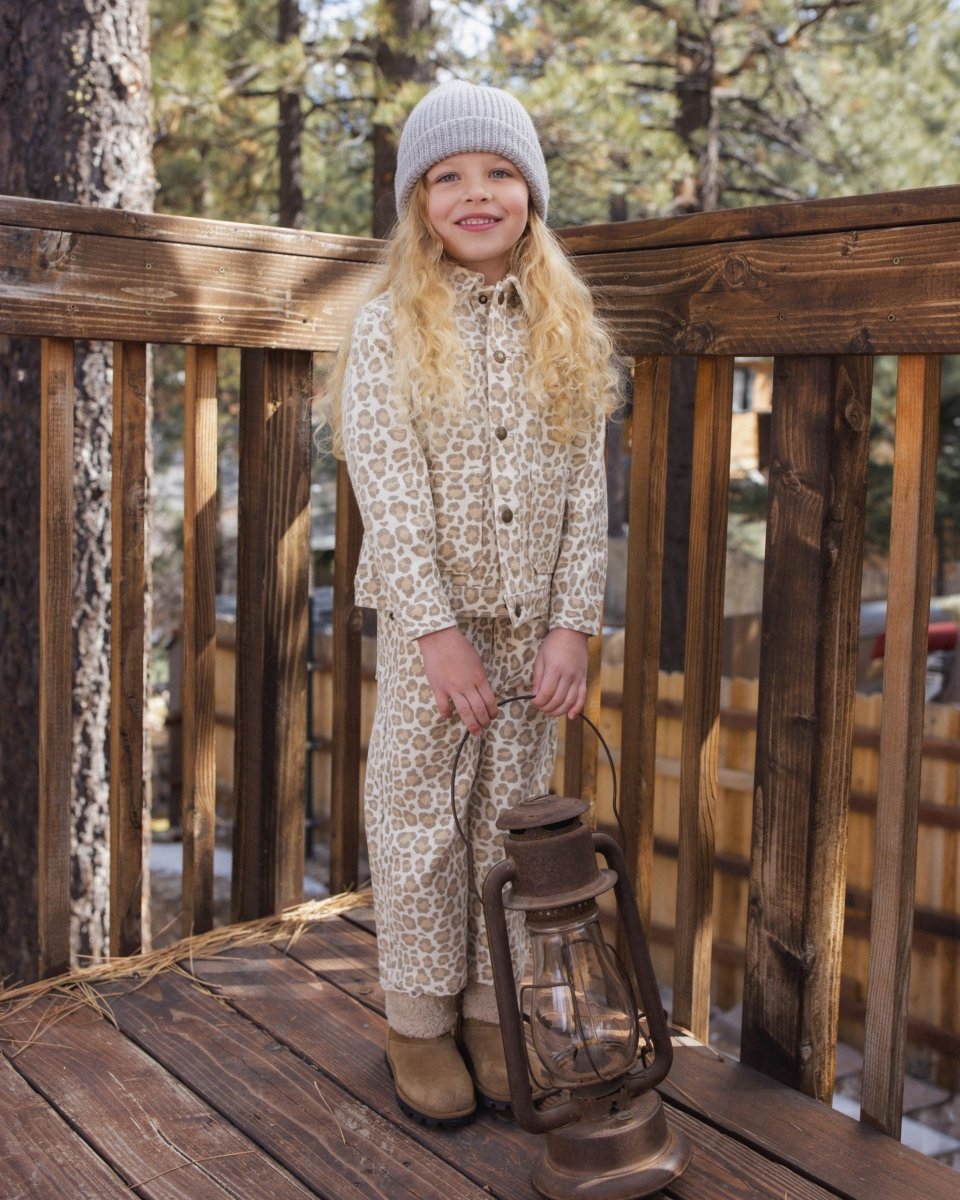 LEOPARD DENIM JACKET - RYLEE + CRU - JACKETS