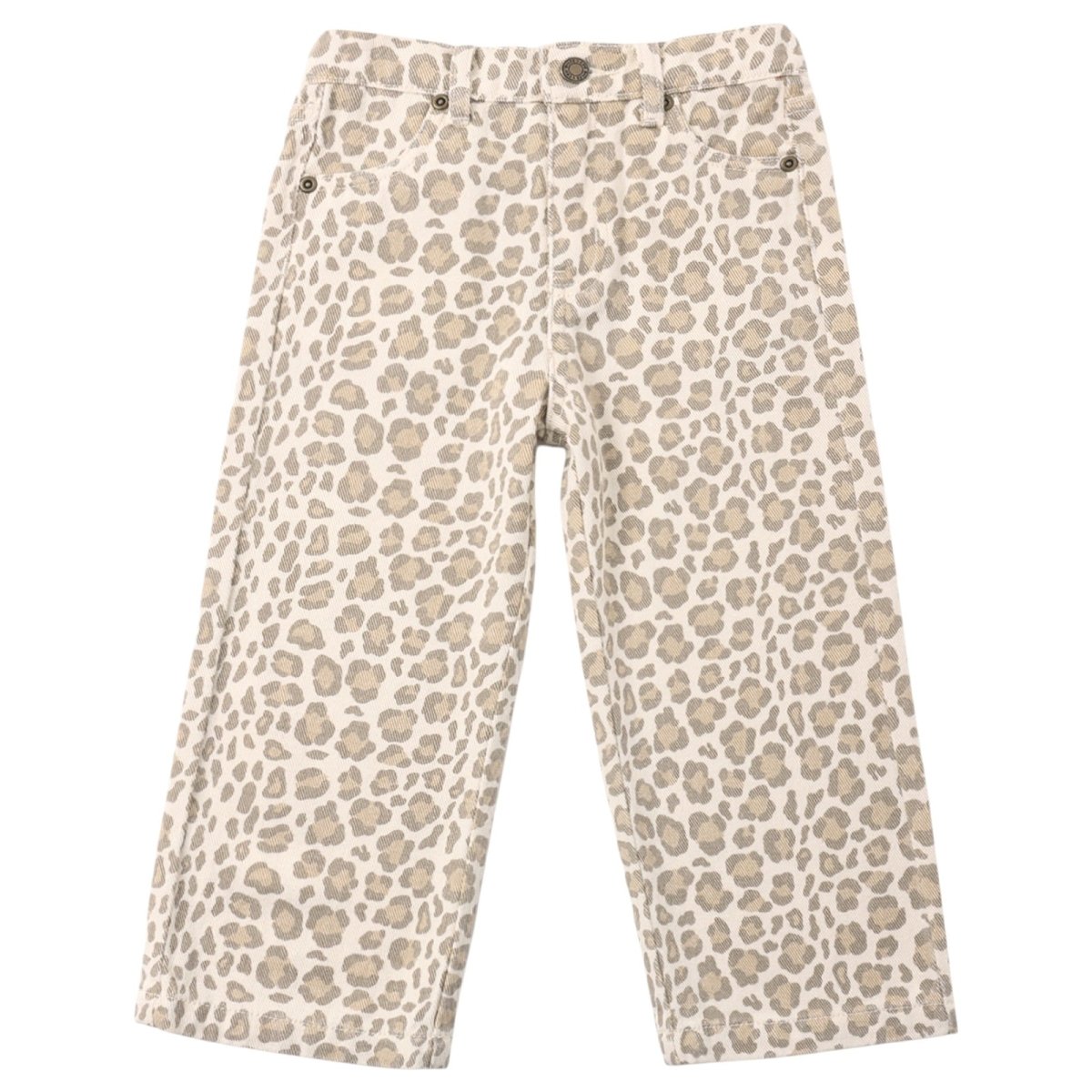 LEOPARD STRAIGHT LEG DENIM PANTS - RYLEE + CRU - PANTS
